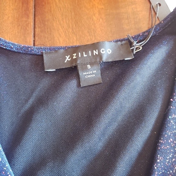 Moody Maximalist Sparkly Night Sky Blouse cut out twist front Long Sleeve Top - Picture 3 of 7